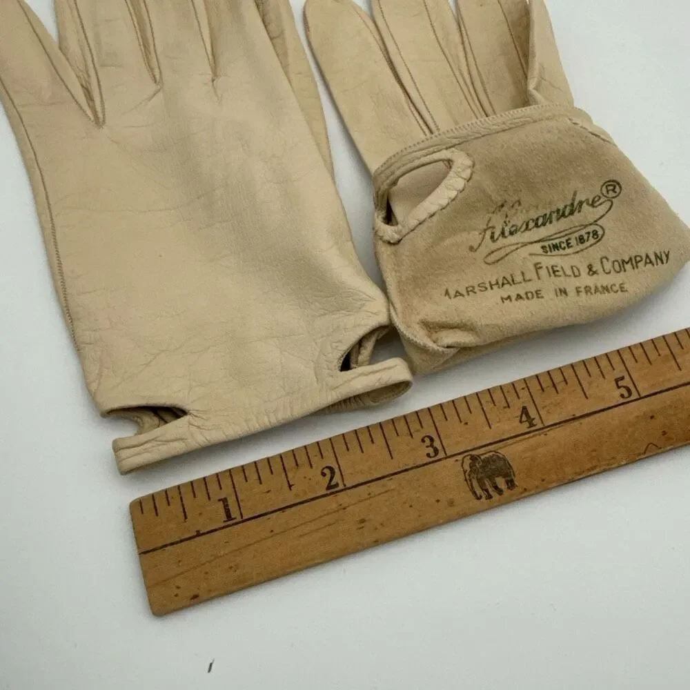 1950s Alexandre French Kid Leather Gloves Marshall Field Made in France Size 7 I
